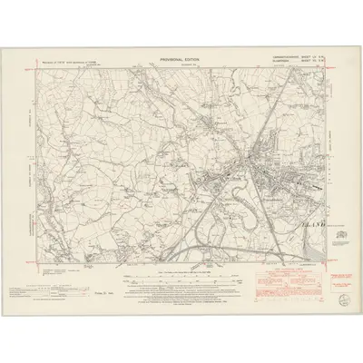 1948 Map of Carmarthenshire LV.SW, 1952 Print