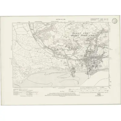 1913 Map of Carmarthenshire LVII.NE, 1921 Print