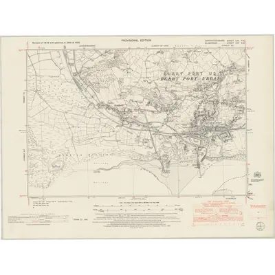 1948 Map of Carmarthenshire LVII.NE, 1953 Print