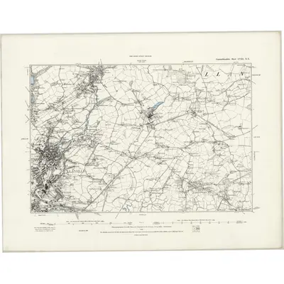 1878 Map of Carmarthenshire LVIII.NE, 1889 Print