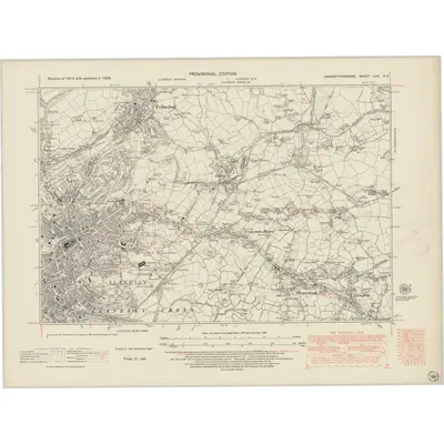 1938 Map of Carmarthenshire LVIII.NE, 1948 Print
