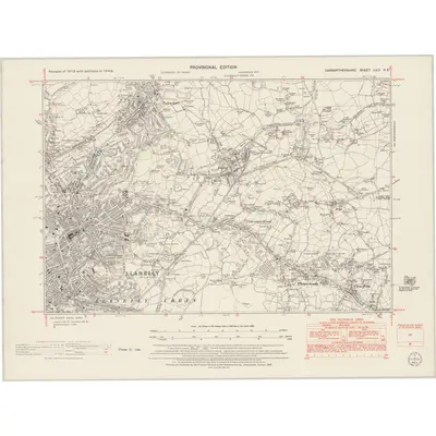 1948 Map of Carmarthenshire LVIII.NE, 1953 Print