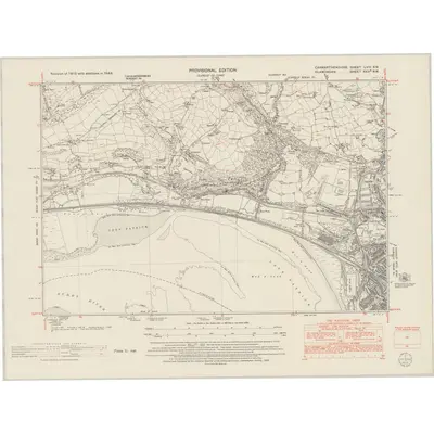 1948 Map of Carmarthenshire LVIII.NW, 1953 Print