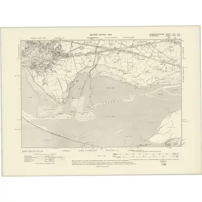 1905 Map of Carmarthenshire LVIII.SE, 1908 Print