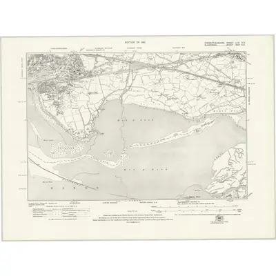 1913 Map of Carmarthenshire LVIII.SE, 1921 Print