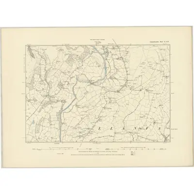 1886 Map of Carmarthenshire X.SW, 1887 Print
