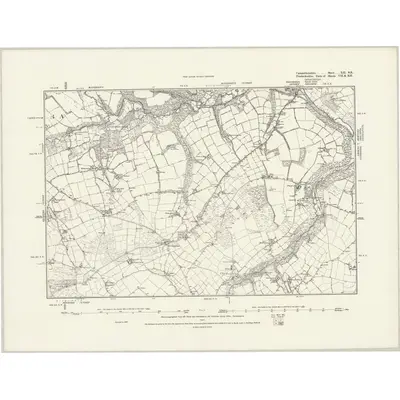 1887 Map of Carmarthenshire XII.SE, 1889 Print