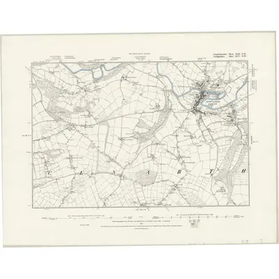 1887 Map of Carmarthenshire XIII.NW, 1889 Print