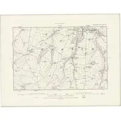 1887 Map of Carmarthenshire XIII.SE, 1889 Print