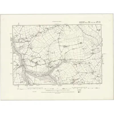 1887 Map of Carmarthenshire XIII.SW, 1889 Print