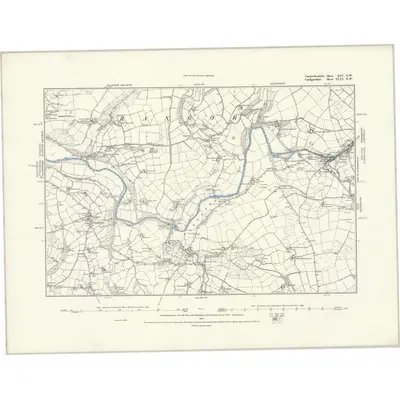 1887 Map of Carmarthenshire XIV.NW, 1888 Print