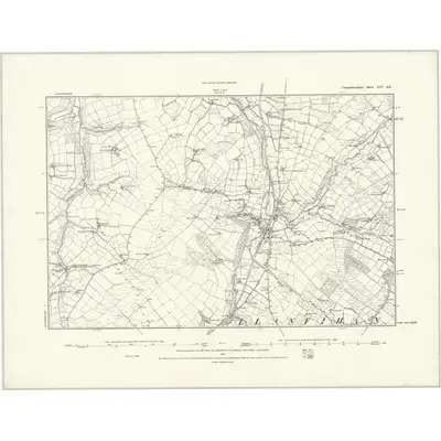 1887 Map of Carmarthenshire XIV.SE, 1888 Print