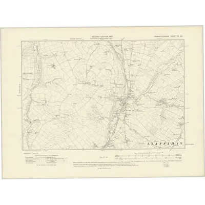 1904 Map of Carmarthenshire XIV.SE, 1907 Print