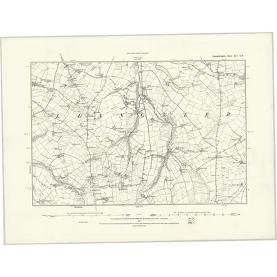 1887 Map of Carmarthenshire XIV.SW, 1888 Print