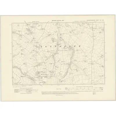 1904 Map of Carmarthenshire XIV.SW, 1907 Print