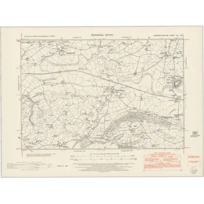 1948 Map of Carmarthenshire XL.NE, 1953 Print
