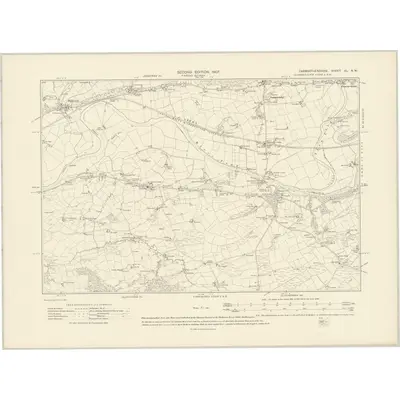 1905 Map of Carmarthenshire XL.NW, 1907 Print