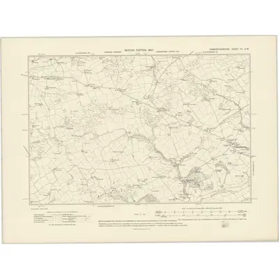1905 Map of Carmarthenshire XL.SW, 1907 Print
