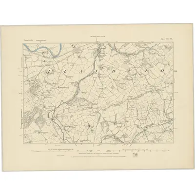 1876 Map of Carmarthenshire XLI.NE, 1885 Print