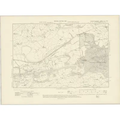 1905 Map of Carmarthenshire XLI.NW, 1907 Print