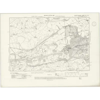 1905 Map of Carmarthenshire XLI.NW, 1946 Print
