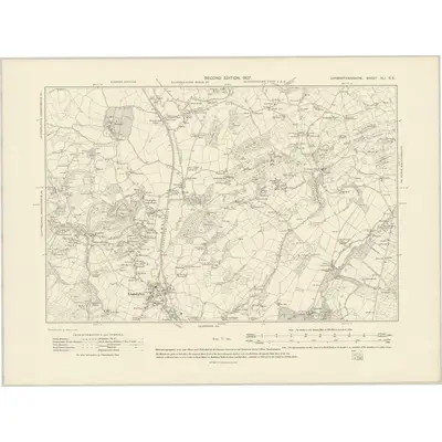 1905 Map of Carmarthenshire XLI.SE, 1907 Print
