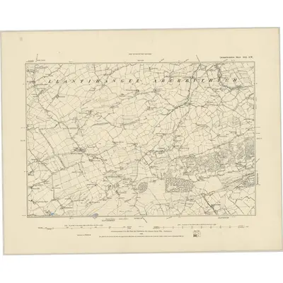 1876 Map of Carmarthenshire XLI.SW, 1886 Print