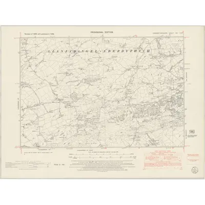 1948 Map of Carmarthenshire XLI.SW, 1953 Print