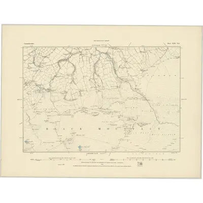 1885 Map of Carmarthenshire XLII.NE, 1886 Print