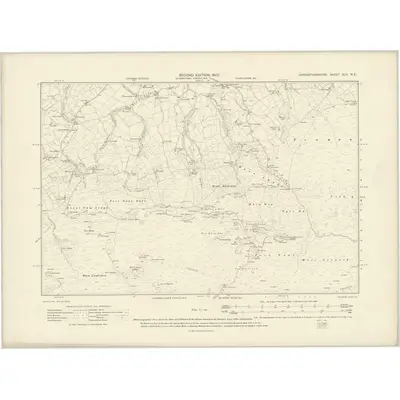 1903 Map of Carmarthenshire XLII.NE, 1907 Print