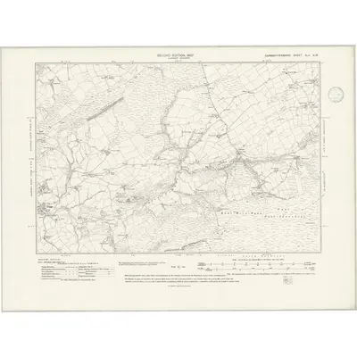 1905 Map of Carmarthenshire XLII.NW, 1946 Print