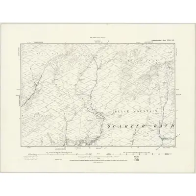 1877 Map of Carmarthenshire XLII.SE, 1889 Print