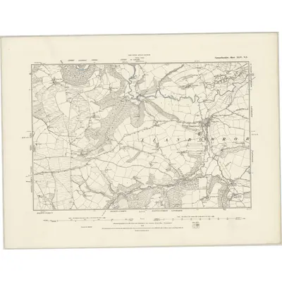 1886 Map of Carmarthenshire XLIV.NE, 1888 Print