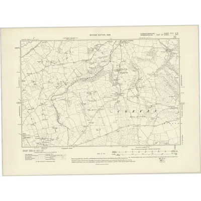 1905 Map of Carmarthenshire XLIV.NW, 1908 Print