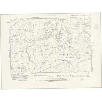 1905 Map of Carmarthenshire XLIV.NW, 1946 Print