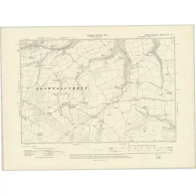 1905 Map of Carmarthenshire XLIV.SE, 1907 Print