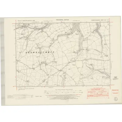 1948 Map of Carmarthenshire XLIV.SE, 1953 Print