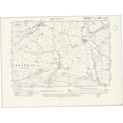 1905 Map of Carmarthenshire XLIV.SW, 1946 Print