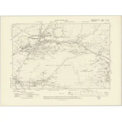 1903 Map of Carmarthenshire XLIX.NE, 1908 Print