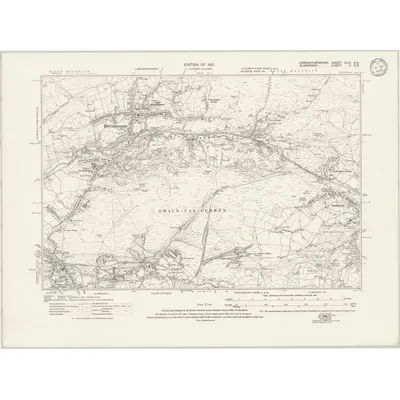 1913 Map of Carmarthenshire XLIX.NE, 1921 Print