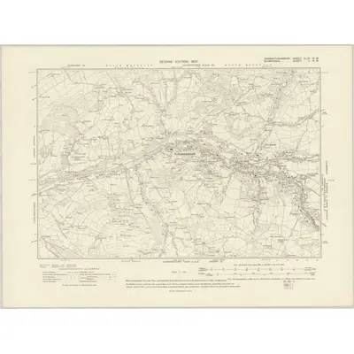 1905 Map of Carmarthenshire XLIX.NW, 1907 Print