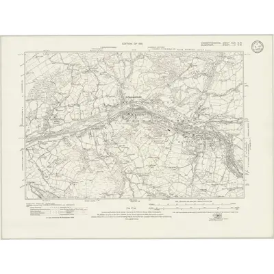 1913 Map of Carmarthenshire XLIX.NW, 1921 Print