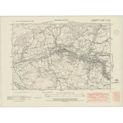 1938 Map of Carmarthenshire XLIX.NW, 1948 Print