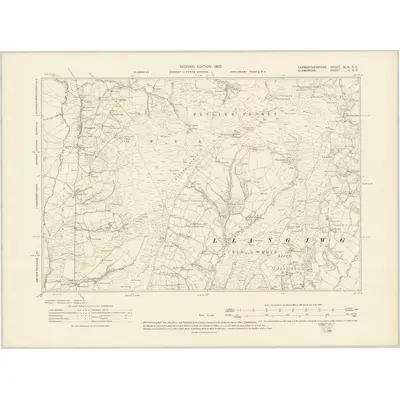 1905 Map of Carmarthenshire XLIX.SE, 1907 Print