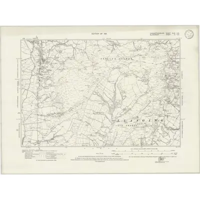 1913 Map of Carmarthenshire XLIX.SE, 1921 Print