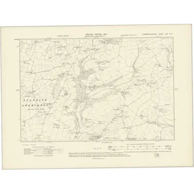 1905 Map of Carmarthenshire XLV.NE, 1907 Print