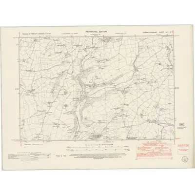 1948 Map of Carmarthenshire XLV.NE, 1953 Print