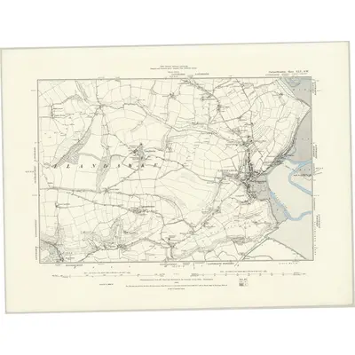 1886 Map of Carmarthenshire XLV.SW, 1888 Print