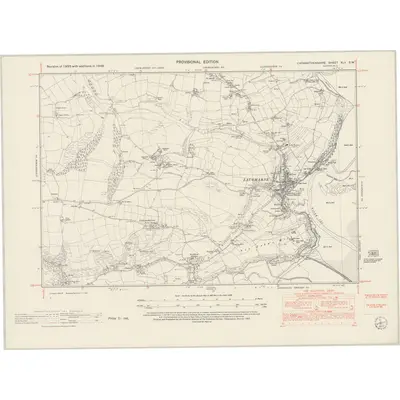 1948 Map of Carmarthenshire XLV.SW, 1953 Print