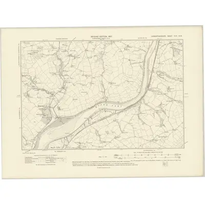1905 Map of Carmarthenshire XLVI.NW, 1907 Print